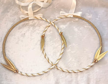 Load image into Gallery viewer, Stefana Brass Leaves / Olive Leaf Stefana / Greek Wedding Crowns / Orthodox Wedding Crowns / Minimalist Stefana Crowns