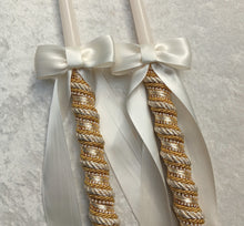 Load image into Gallery viewer, Stefana Crowns Gold, Greek Wedding Lambathes, Greek Orthodox Crowns and Candles, Στέφανα Γάμου