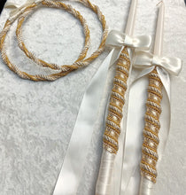 Load image into Gallery viewer, Stefana Crowns Gold, Greek Wedding Lambathes, Greek Orthodox Crowns and Candles, Στέφανα Γάμου