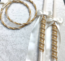 Load image into Gallery viewer, Stefana Crowns Gold, Greek Wedding Lambathes, Greek Orthodox Crowns and Candles, Στέφανα Γάμου