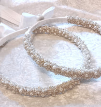 Load image into Gallery viewer, Pearl Greek Orthodox Stefana Crowns