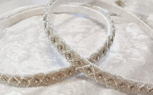 Load image into Gallery viewer, Silver Crystal Greek Stefana Crowns, Orthodox Wedding Crowns, White Stefana Crown Set