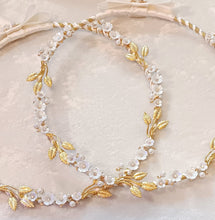 Load image into Gallery viewer, Stefana Gold Leaf, Stefana Crowns, Greek Orthodox Crowns, Stephana in Ivory or White