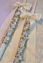 Load image into Gallery viewer, Gold Leaf Greek Orthodox Lambathes Wedding Candles Greek Baptism Lambades