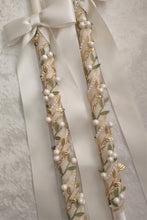 Load image into Gallery viewer, Gold Leaf Greek Orthodox Lambathes Wedding Candles Greek Baptism Lambades
