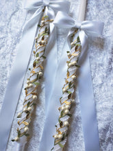 Load image into Gallery viewer, Gold Leaf Greek Orthodox Lambathes Wedding Candles Greek Baptism Lambades