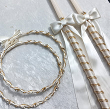 Load image into Gallery viewer, Greek Orthodox Wedding Lambathes and Stefana Crowns in Ivory or White with Gold or Silver Accents (Copy)