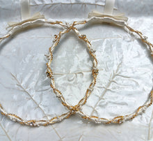 Load image into Gallery viewer, Stefana, Greek Orthodox Wedding Crowns in Ivory or White with Gold or Silver Accents