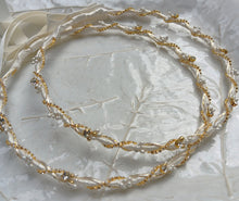 Load image into Gallery viewer, Stefana, Greek Orthodox Wedding Crowns in Ivory or White with Gold or Silver Accents