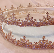 Load image into Gallery viewer, Stefana Set, Gold Crystal Stefana, Greek Orthodox Crowns, Royal Stefana Crowns