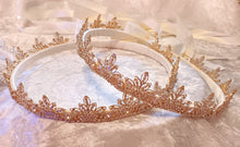 Load image into Gallery viewer, Stefana Set, Gold Crystal Stefana, Greek Orthodox Crowns, Royal Stefana Crowns