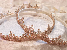 Load image into Gallery viewer, Stefana Set, Gold Crystal Stefana, Greek Orthodox Crowns, Royal Stefana Crowns