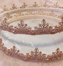 Load image into Gallery viewer, Stefana Set, Gold Crystal Stefana, Greek Orthodox Crowns, Royal Stefana Crowns