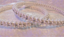 Load image into Gallery viewer, White Stefana Crowns with Rhinestones and Pearls