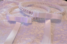 Load image into Gallery viewer, White Stefana Crowns with Rhinestones and Pearls