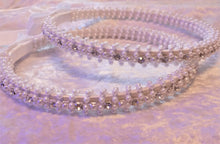 Load image into Gallery viewer, White Stefana Crowns with Rhinestones and Pearls
