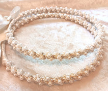 Load image into Gallery viewer, Stefana Crowns Pearl, Greek Wedding Candles, Stefana Lambathes Set, Ivory Stefana Candle Set