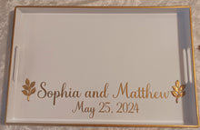 Load image into Gallery viewer, Greek Wedding Tray, Stefana Tray, Personalized Stefana Crown Tray, Modern Stefana Tray, Greek Couples Gift