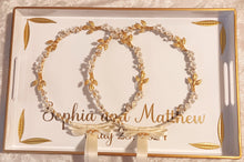 Load image into Gallery viewer, Greek Wedding Tray, Stefana Tray, Personalized Stefana Crown Tray, Modern Stefana Tray, Greek Couples Gift