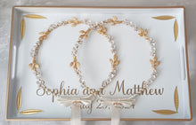 Load image into Gallery viewer, Greek Wedding Tray, Stefana Tray, Personalized Stefana Crown Tray, Modern Stefana Tray, Greek Couples Gift