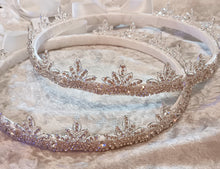 Load image into Gallery viewer, Stefana Set, Gold Crystal Stefana, Greek Orthodox Crowns, Royal Stefana Crowns