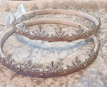 Load image into Gallery viewer, Stefana Set, Gold Crystal Stefana, Greek Orthodox Crowns, Royal Stefana Crowns