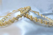 Load image into Gallery viewer, Ivory Gold Braided Stefana Crowns, Greek Orthodox Wedding Crowns, Wedding Stefana