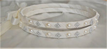 Load image into Gallery viewer, Greek Stefana Crowns, Pearl Rhinestone Stefana Wedding Crowns