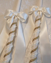 Load image into Gallery viewer, Stefana Lambathe Set, Orthodox Wedding Crowns, Greek Stefana, Greek Wedding Candles