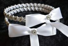 Load image into Gallery viewer, Silver Stefana Crown Set, Greek Orthodox Wedding Crowns in White or Ivory