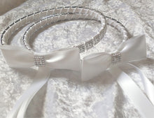 Load image into Gallery viewer, Greek Stefana Crowns, Silver Stefana Wedding Crowns in White or Ivory