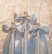 Load image into Gallery viewer, Greek Orthodox Baptism Lambades - Baptismal Set- Pink Baptism Candles - Pink Baptism Candles