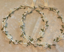 Load image into Gallery viewer, Calla Lily Stefana, Orthodox Wedding Crowns, Ivory Greek Stefana
