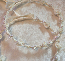 Load image into Gallery viewer, Ivory Calla Lily Stefana Crowns, Greek Orthodox Wedding Crowns, Wedding Stefana