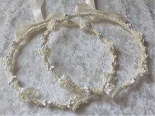 Load image into Gallery viewer, Ivory Calla Lily Stefana Crown Wedding Lambathes Greek Orthodox Wedding Candle Set