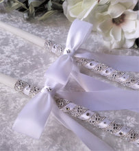 Load image into Gallery viewer, Crystal Stefana & Wedding Candle Set in White or Ivory