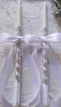 Load image into Gallery viewer, Crystal Stefana & Wedding Candle Set in White or Ivory