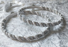 Load image into Gallery viewer, Crystal Pearl Stefana Crowns, Greek Orthodox Wedding Crowns, Wedding Stefana White or Ivory