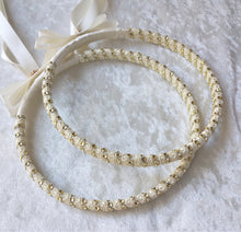Load image into Gallery viewer, Stefana Crowns, Greek Orthodox Wedding Crowns, Wedding Stefana in Ivory or White, Gold or Silver