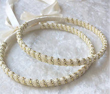 Load image into Gallery viewer, Stefana Crowns, Greek Orthodox Wedding Crowns, Wedding Stefana in Ivory or White, Gold or Silver