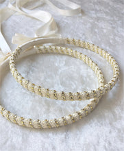 Load image into Gallery viewer, Stefana Crowns, Greek Orthodox Wedding Crowns, Wedding Stefana in Ivory or White, Gold or Silver