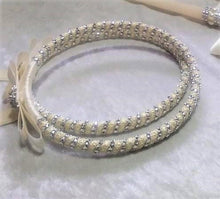 Load image into Gallery viewer, Stefana Crowns, Greek Orthodox Wedding Crowns, Wedding Stefana in Ivory or White, Gold or Silver