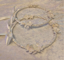 Load image into Gallery viewer, Greek Stefana Set, Ivory Floral Wedding Stefana, Orthodox Wedding Crowns