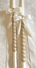 Load image into Gallery viewer, Greek Lambathes Wedding Candles - Gold Lambades Wedding - Othodox Wedding Candles