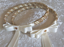 Load image into Gallery viewer, Gold Crystal Greek Stefana Crowns, Orthodox Wedding Crowns, Wedding Stefana