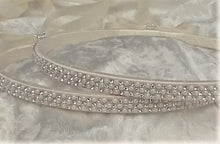 Load image into Gallery viewer, Pearl Rhinestone Stefana Crowns, Greek Orthodox Wedding Crowns, Wedding Stefana in White or Ivory