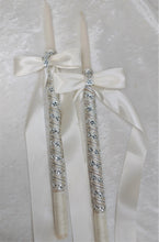 Load image into Gallery viewer, Elegant Crystal Rhinestone Greek Orthodox Stefana and Wedding Candle Set