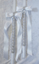 Load image into Gallery viewer, Greek Lambathes Wedding Candles - White Pearl Rhinestone Wedding Candles - Lambades Wedding