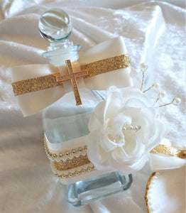 Greek Orthodox Baptism Lambades - Baptismal Set - Oil Bottle Baptism Set - Baptism Candles