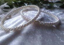 Load image into Gallery viewer, Greek Stefana Crowns, Orthodox Wedding Crowns, Rhinestone Pearl Wedding Stefana